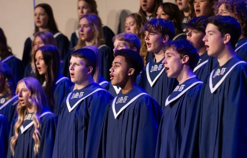 students singing in a choir